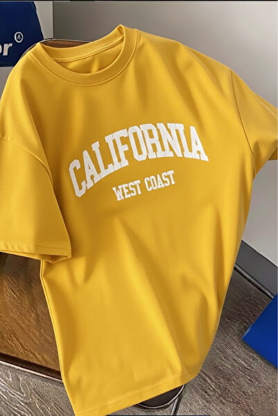 New Shine تي شيرت مطبوع للجنسين من كاليفورنيا ويست كوست