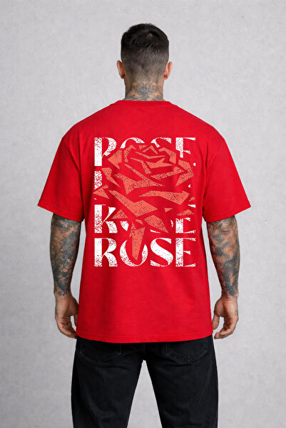 LORVEX Unisex T-Shirt Oversized Comfortable Fit Rose Printed Premium T-Shirt