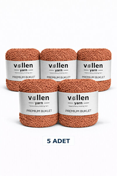 vollen yarn Premium Buklet İp 5 ADET 100 g 150 m | Yumuşak, Hafif ve Parlak D...