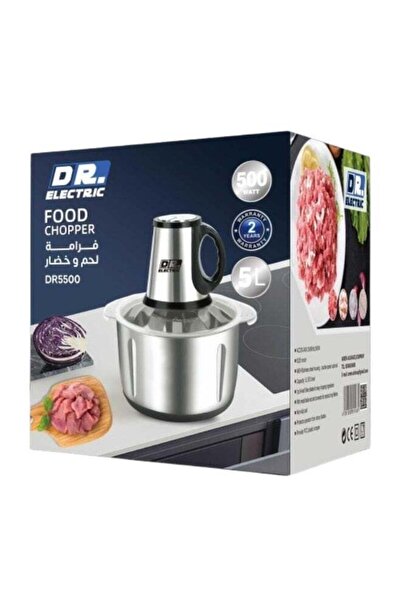DR.ELECTRIC Dr. Electric Meat and Vegetable Chopper, 5L, 500W, Stainless Stee...