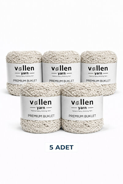 vollen yarn Premium Buklet İp 5 ADET 100 g 150 m | Yumuşak, Hafif ve Parlak D...