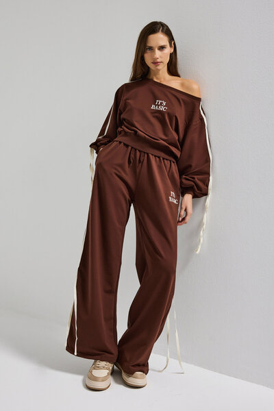 it's basic Women's Brown W5-16 Sweatshirt Tracksuit Pants 2-Piece Bottom Top ...