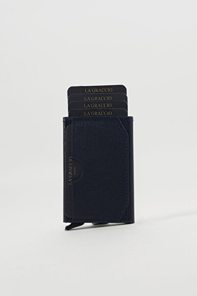 Store Sace Unisex Genuine Leather Mechanical Card Holder