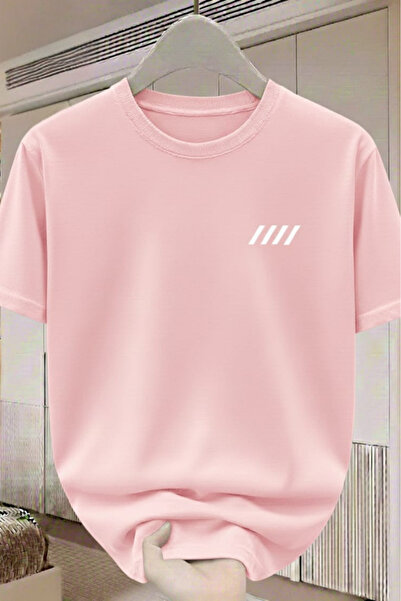 New Shine تي شيرت مطبوع بخطوط للجنسين