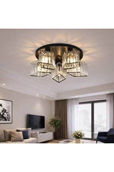 Alessandro DESIGN Sasha Chandelier, 5 x E27, Metal, Black