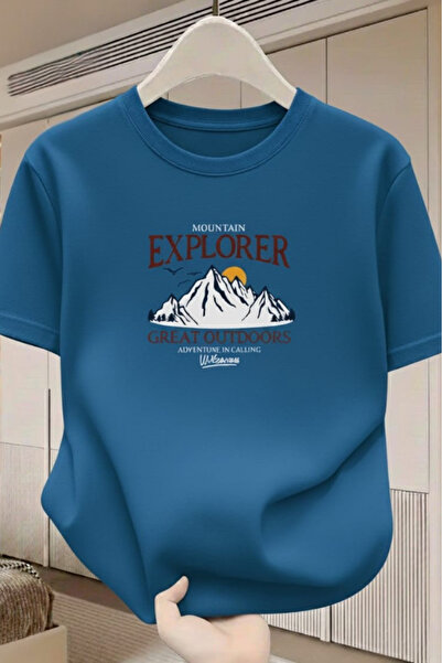 New Shine تي شيرت مطبوع للجنسين من إكسبلورر