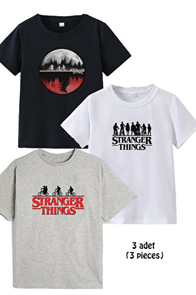 aytok tekstil 3-Pack Cotton Boys Girls Kids Stranger Things Printed Tshirt T-...