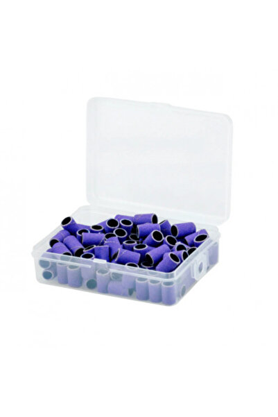 Pink Nails Set of 100 Abrasive Rings 80# Purple