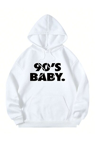 my feminen هوديي للجنسين بتصميم بسيط مطبوع بغطاء رأس جيب قصة فضفاضة سويت شيرت...