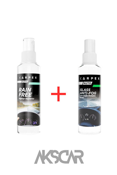 Carpex Cam Yağmur Kaydırıcı Sprey 200 ml + Cam Buğu Önleyici Sprey 200 Ml