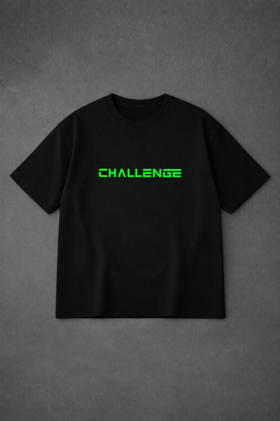 LORVEX Oversized Comfortable Fit T-Shirt Challenge Printed Premium 100% Cotton