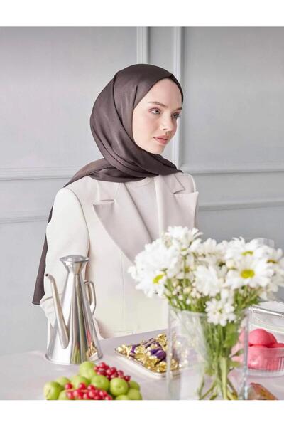 gül sezgin butik Women's Tree Bark Color Satin Janjan Evening Dress Shawl