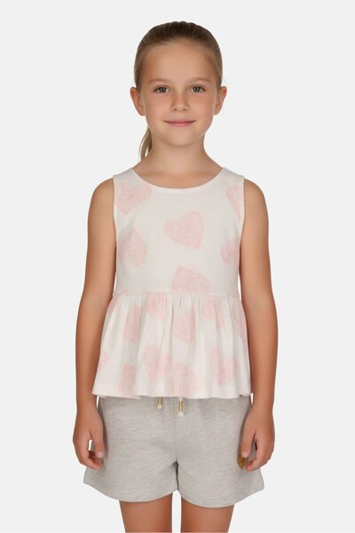 Limited Too Kids Girl 2 Pieces Graphic Print Top And Shorts, Multicolor
