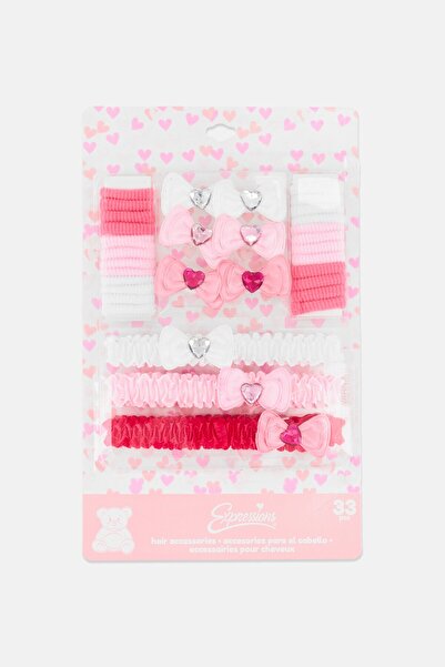 Expressions Toddlers Girl 33 Pieces Hair Accessories, Multicolor