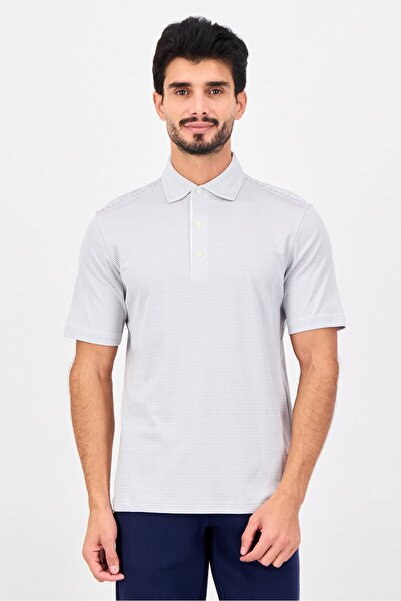 Greg Norman Men Sportswear Fit Short Sleeves Training Polo Shirt, White