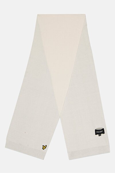 Lyle & Scott Men Embroidered Logo Scarves, Off White