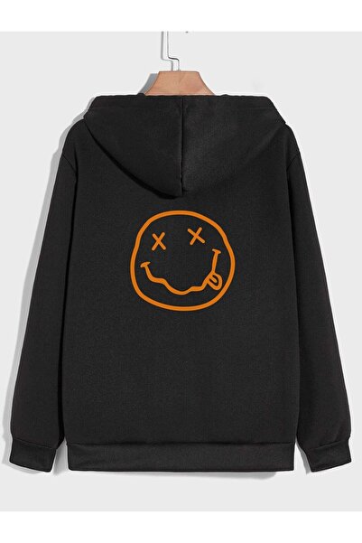 my feminen هوديي للجنسين بتصميم بسيط مطبوع بغطاء رأس جيب قصة فضفاضة سويت شيرت...