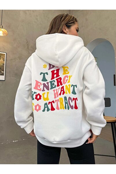 my feminen هوديي للجنسين بتصميم بسيط مطبوع بغطاء رأس جيب قصة فضفاضة سويت شيرت...