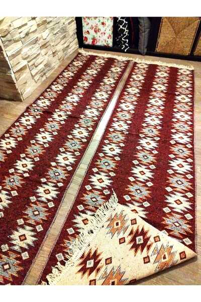 OEM 1+1 Traditional Rugs, size 60 x 300 cm, Red and Cream, Rustic Model 2