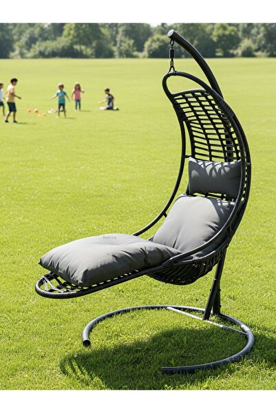 listera Ayak Uzatmalı Salıncak, Sezlong Tipi Bahçe Balkon Salıncağı, Makrome ...