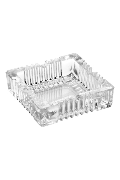 Cuisine Art Soda-Lime Glass 4 Inch Square Glass Ashtray Transparent