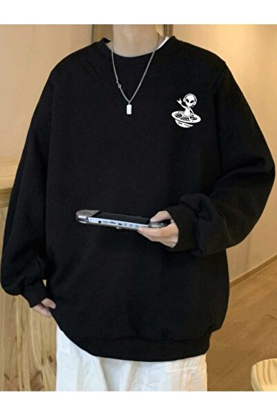 my feminen هوديي للجنسين بتصميم بسيط مطبوع بغطاء رأس جيب قصة فضفاضة سويت شيرت...