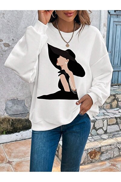 my feminen هوديي للجنسين بتصميم بسيط مطبوع بغطاء رأس جيب قصة فضفاضة سويت شيرت...