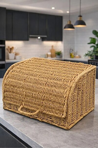 naturelove Rattan Ekmek Kutusu – Tezgah Üstü Çok Amaçlı Ekmeklik Hasır Mutfak...