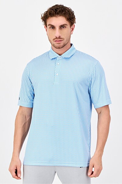Greg Norman Men Sportswear Fit Short Sleeve Outdoor Polo Shirt, Light Blue