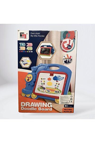 Universul Jucăriilor Tablă Educativă Portabilă pentru Copii – Design Tren, Dublă Față pentru Desen și Scris