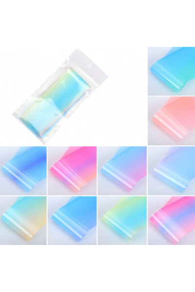 Pink Nails Set of 10 Ombre Transfer Foils