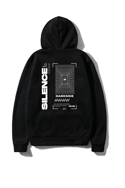 my feminen هوديي للجنسين بتصميم بسيط مطبوع بغطاء رأس جيب قصة فضفاضة سويت شيرت...