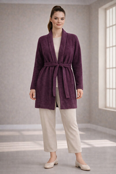 TUSSE Elegant Women's Angora Knitwear Knitted Belted Solid Color Plus Size Ca...