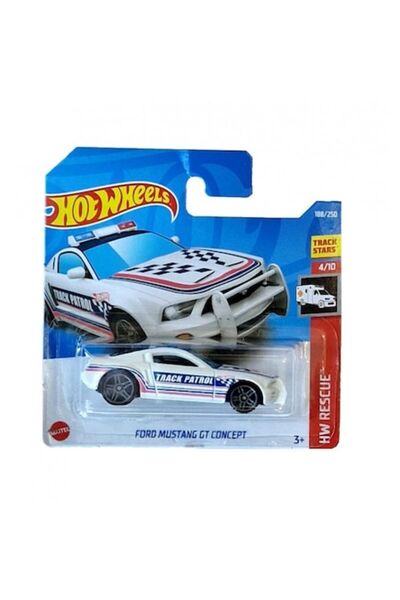 HOT WHEELS Hot Wheels Diecast Car, Ford Mustang GT Concept, White, 1:64