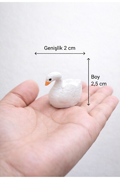 Yerli Mini Kuğu Figürü Teraryum& Sukulent Dekoru