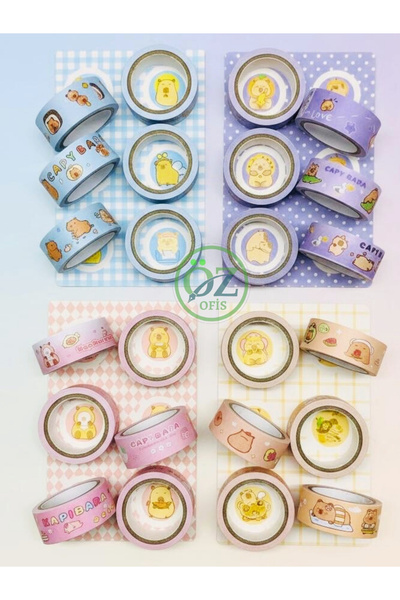 ÖZ OFİS Capybara Kapibara 2.5 Metre Desenli Bant Tekli