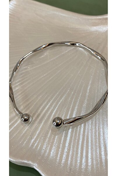 SELUVİA سوار نسائي من الفولاذ |   نموذج موجي بطرف فولاذي |   سوار أنيق قابل ل...