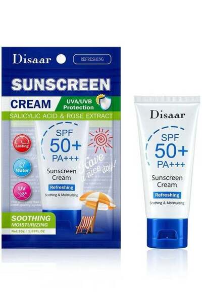 Disaar كريم واقي من الشمس مع حمض الساليسيليك ومستخلص الورد، عامل حماية من الش...