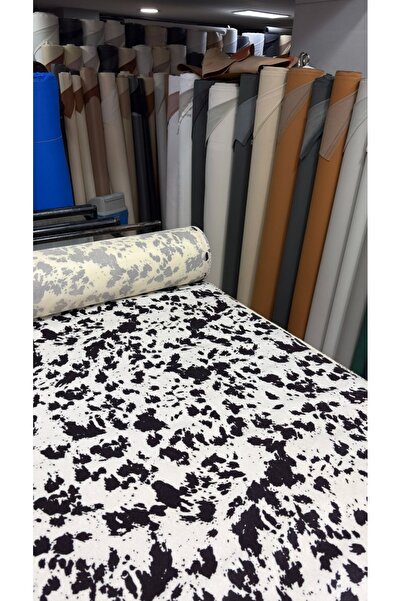 Bitacir Tüylü Dana Desen Süet Çantalık,Ayakkabılık ve döşemelik kumaş -SİYAH