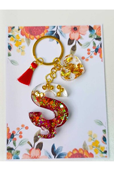 demirbasavm Handmade Letter S Epoxy Keychain