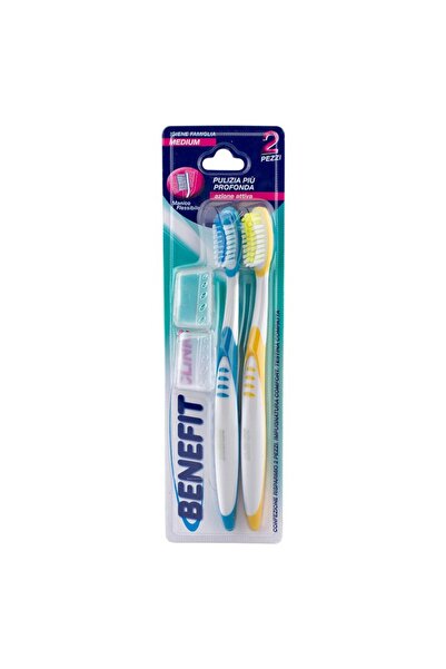 BENEFIT Set of 6 x 2 Benefit Toothbrushes, Medium Bristles