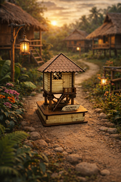 seymenbıçakçılık Orta Boy Serender Evi 1’li | Trabzon Hatırası Dekoratif Ahşa...