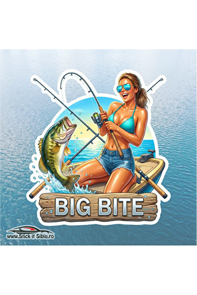 StickITsibiu Sticker Auto Fishing – Big Bite Bass 10x10 | Cut Out Contour