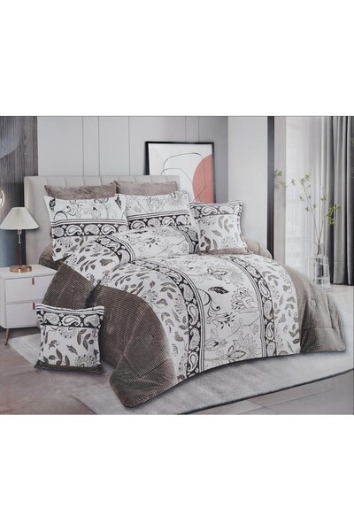 anje مفرش نفرين شتوي مخمل حشو كامل فخم لنوم هادئ ومريح 240*260 سم