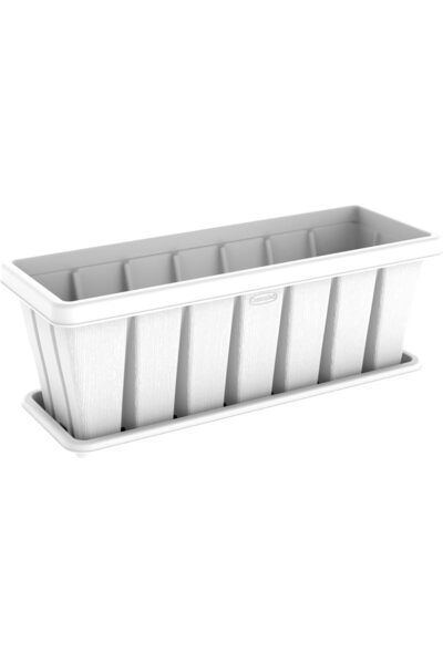 Cosmoplast وعاء نباتات مستطيل الشكل 30 بوصة مع صينية، ألوان متعددة