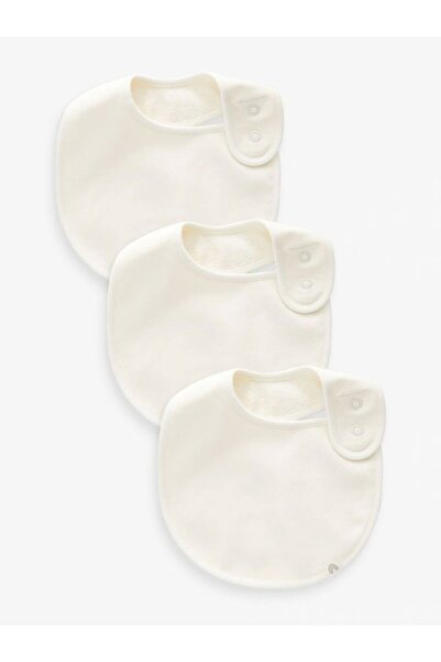 Next Baby 100% Cotton White Baby Bib Set of 3