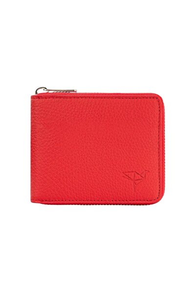 Garbalia Carole Genuine Leather Unisex Wallet Red