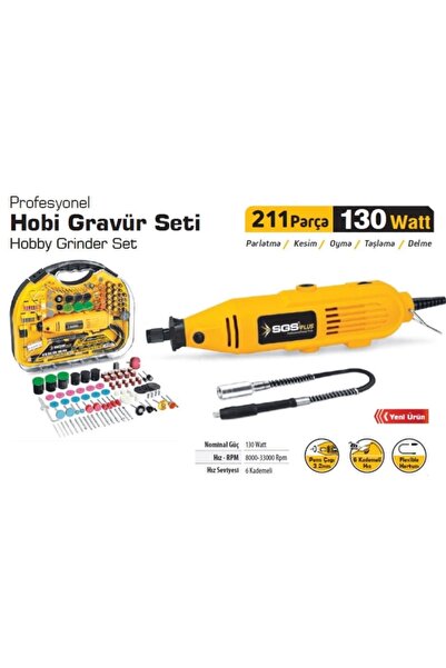 SGS 5260 Hobi Gravür Seti 130 Watt 211 Parça