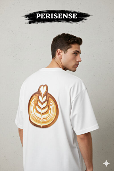 PERISENSE Unisex Savage Latte Printed Premium Combed Cotton Oversized T-Shirt