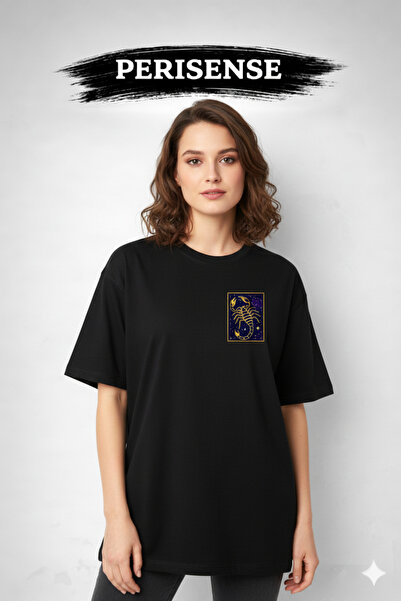 PERISENSE Unisex Fierce Scorpio Printed Premium Combed Cotton Oversized T-Shirt